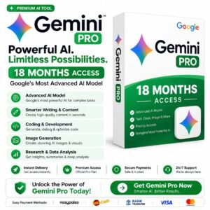 Gemini Pro 18 Months Access – Google AI Studio, 2 Million Context Window & Multimodal AI Subscription