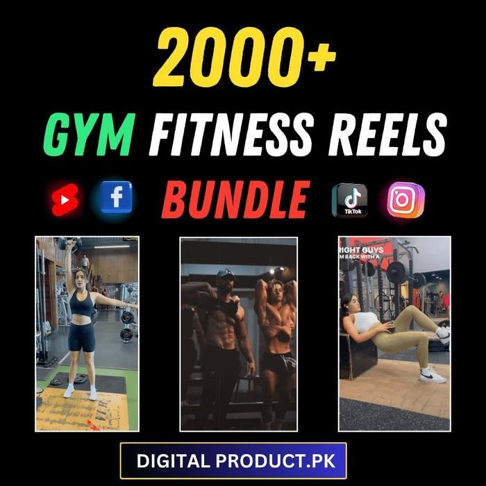 2000+ Gym & Fitness Reels Bundle – HD Workout Motivation, Bodybuilding & Transformation Video Pack