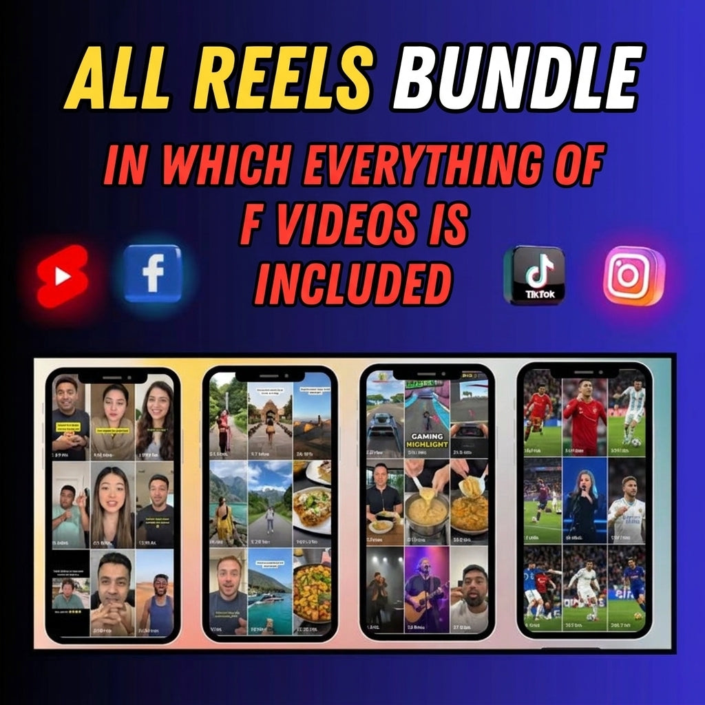 15K+ Social Media Reels Bundle – HD AI Reels, USA Theme Page Content & Cartoon Stories Pack