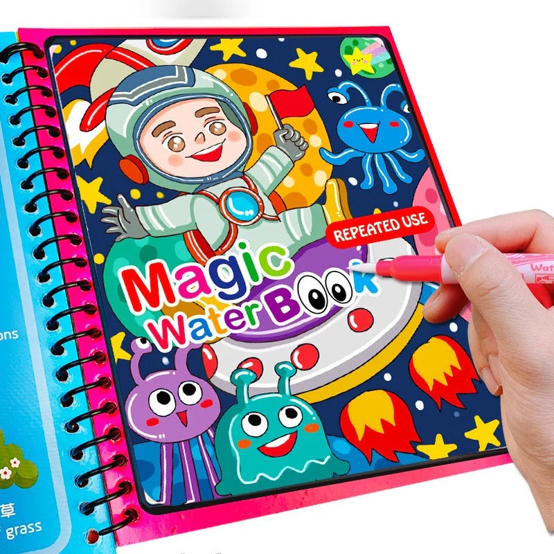 Reusable magic water painting book