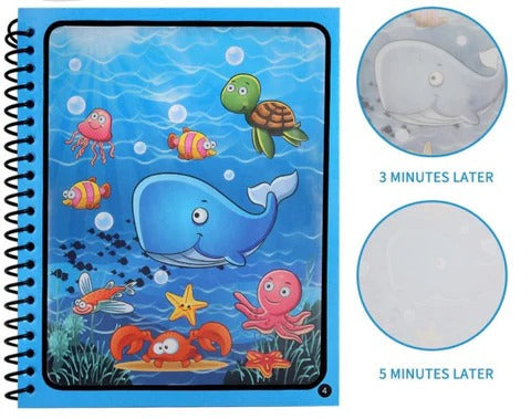 Reusable magic water painting book
