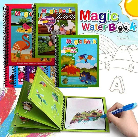 Reusable magic water painting book