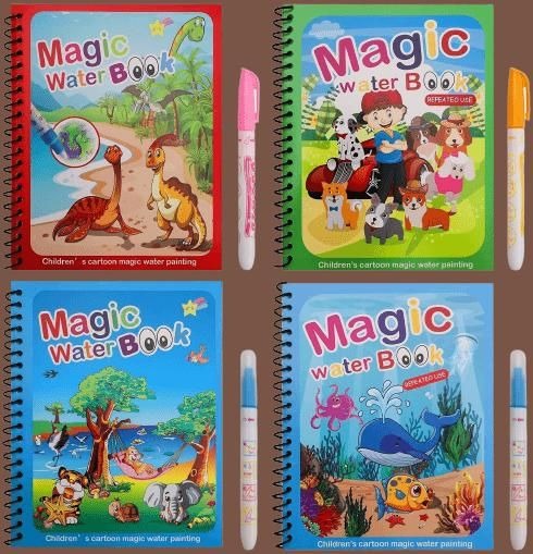 Reusable magic water painting book